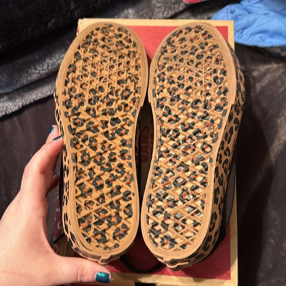 Black & leopard print Old Skool Platform Vans - Picture 4 of 7